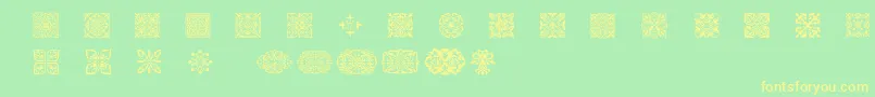 SlSquareOrnaments Font – Yellow Fonts on Green Background