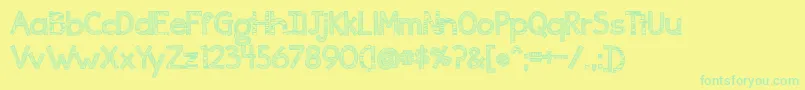 BmdIngrained Font – Green Fonts on Yellow Background