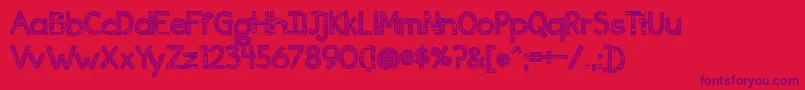 BmdIngrained Font – Purple Fonts on Red Background