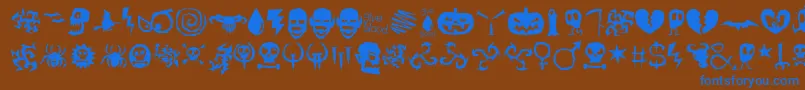 Шрифт IllOctober – синие шрифты на коричневом фоне