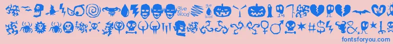 IllOctober-fontti – siniset fontit vaaleanpunaisella taustalla