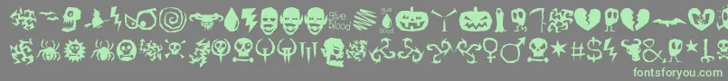 Шрифт IllOctober – зелёные шрифты на сером фоне