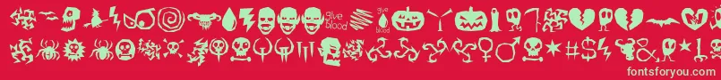 IllOctober-fontti – vihreät fontit punaisella taustalla