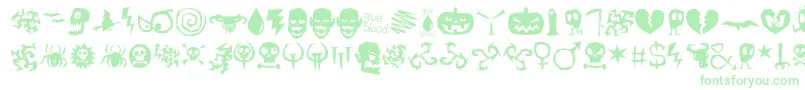 IllOctober-Schriftart – Grüne Schriften auf weißem Hintergrund