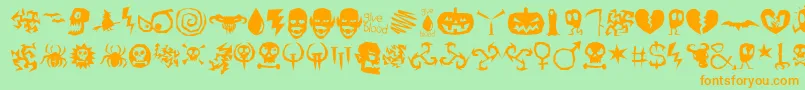 IllOctober Font – Orange Fonts on Green Background
