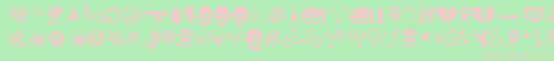 IllOctober-fontti – vaaleanpunaiset fontit vihreällä taustalla