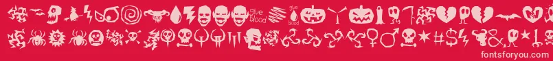 IllOctober-fontti – vaaleanpunaiset fontit punaisella taustalla