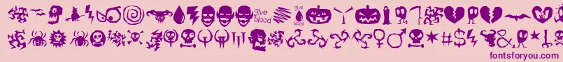 IllOctober-Schriftart – Violette Schriften auf rosa Hintergrund
