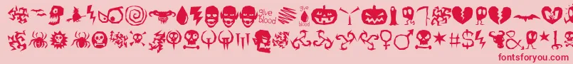 IllOctober-fontti – punaiset fontit vaaleanpunaisella taustalla