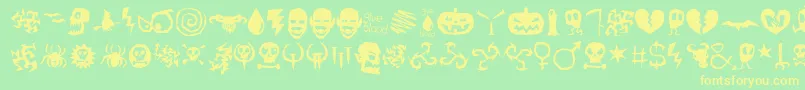 IllOctober Font – Yellow Fonts on Green Background