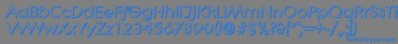 フォントLiterashadowBolditalic – 灰色の背景に青い文字