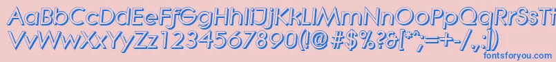 LiterashadowBolditalic Font – Blue Fonts on Pink Background