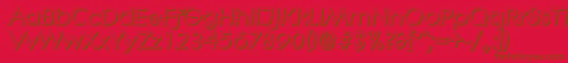 LiterashadowBolditalic-Schriftart – Braune Schriften auf rotem Hintergrund