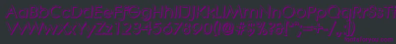 Czcionka LiterashadowBolditalic – fioletowe czcionki na czarnym tle