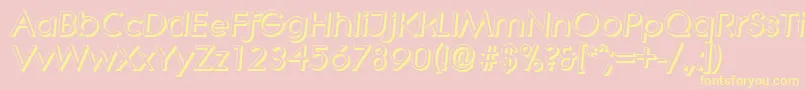 LiterashadowBolditalic Font – Yellow Fonts on Pink Background