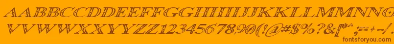 OccoluchiItalic Font – Brown Fonts on Orange Background