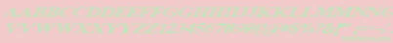 OccoluchiItalic-Schriftart – Grüne Schriften auf rosa Hintergrund