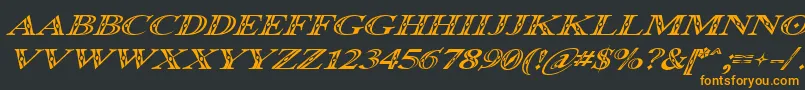 OccoluchiItalic Font – Orange Fonts on Black Background