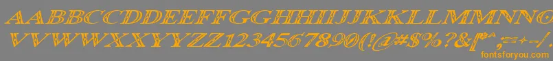 OccoluchiItalic Font – Orange Fonts on Gray Background