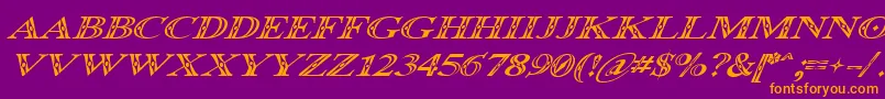 Police OccoluchiItalic – polices orange sur fond violet