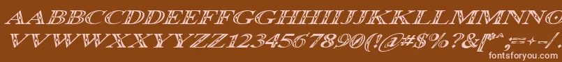 Czcionka OccoluchiItalic – różowe czcionki na brązowym tle