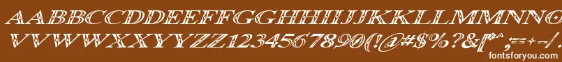 フォントOccoluchiItalic – 茶色の背景に白い文字