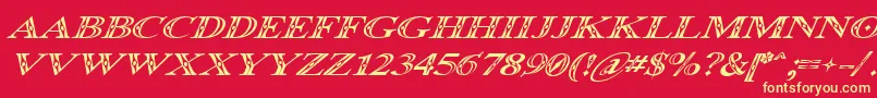 OccoluchiItalic Font – Yellow Fonts on Red Background