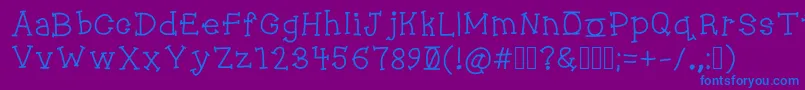 Jukebox Font – Blue Fonts on Purple Background