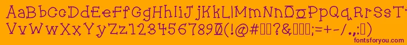 Jukebox Font – Purple Fonts on Orange Background