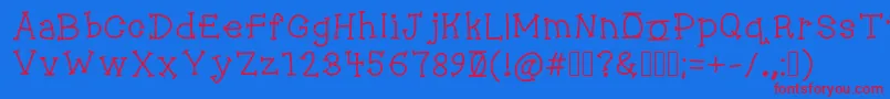 Jukebox Font – Red Fonts on Blue Background