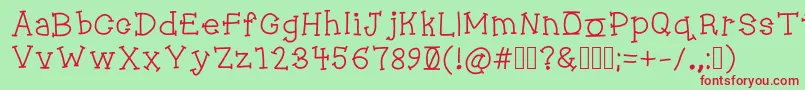 Fonte Jukebox – fontes vermelhas em um fundo verde