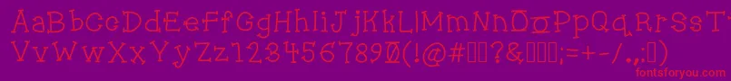 Czcionka Jukebox – czerwone czcionki na fioletowym tle