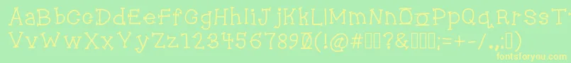 Jukebox Font – Yellow Fonts on Green Background
