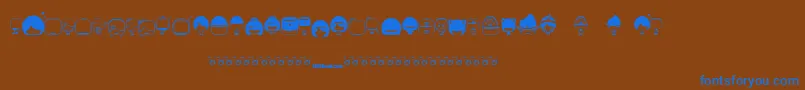 ToyStum Font – Blue Fonts on Brown Background