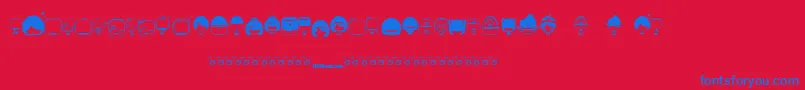 ToyStum Font – Blue Fonts on Red Background