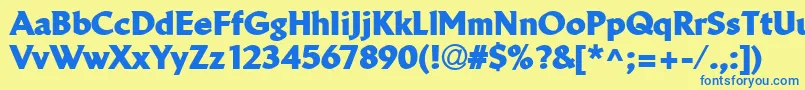LinotypeBreweryBlack Font – Blue Fonts on Yellow Background
