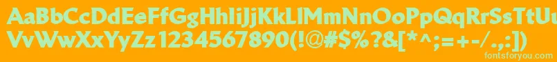 LinotypeBreweryBlack Font – Green Fonts on Orange Background
