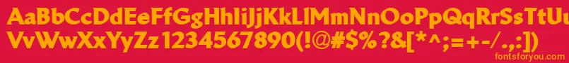 Więcej informacji o czcionce LinotypeBreweryBlack Czcionka LinotypeBreweryBlack – pomarańczowe czcionki na czerwonym tle