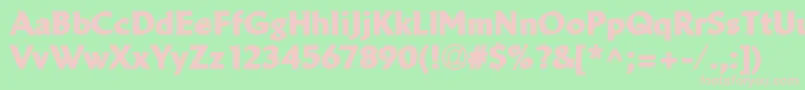 フォントLinotypeBreweryBlack – 緑の背景にピンクのフォント