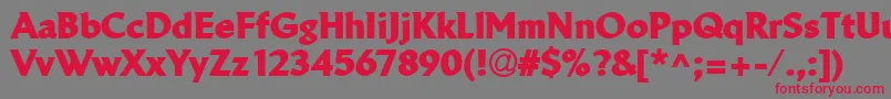 LinotypeBreweryBlack Font – Red Fonts on Gray Background