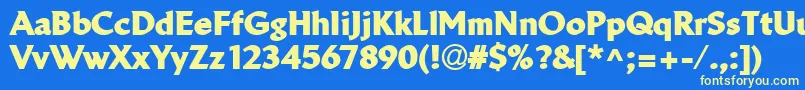 Czcionka LinotypeBreweryBlack – żółte czcionki na niebieskim tle
