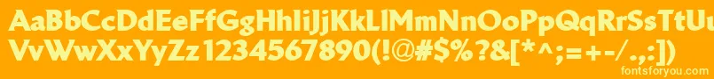 LinotypeBreweryBlack Font – Yellow Fonts on Orange Background