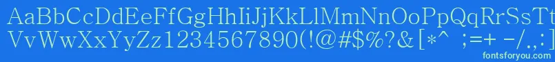 Batang Font – Green Fonts on Blue Background