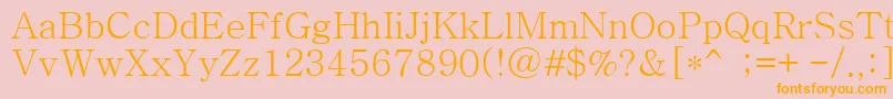 Batang-Schriftart – Orangefarbene Schriften auf rosa Hintergrund