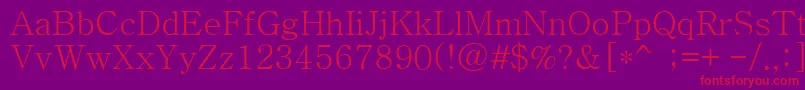 Batang Font – Red Fonts on Purple Background