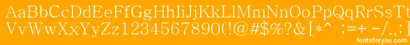 Batang-Schriftart – Weiße Schriften auf orangefarbenem Hintergrund