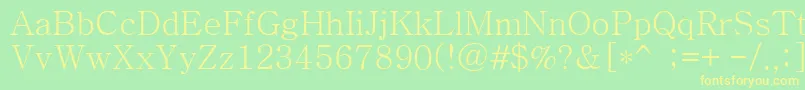 Batang Font – Yellow Fonts on Green Background
