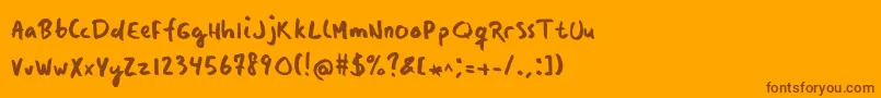 Manos Font – Brown Fonts on Orange Background