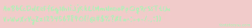 Manos Font – Green Fonts on Pink Background