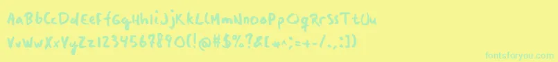 Manos-Schriftart – Grüne Schriften auf gelbem Hintergrund
